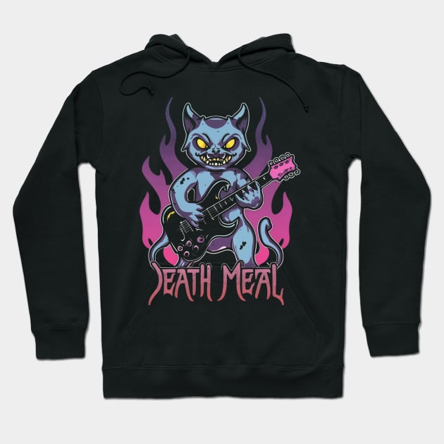 Death Metal Satanic Baphomet Cat Hoodie by Aldrvnd